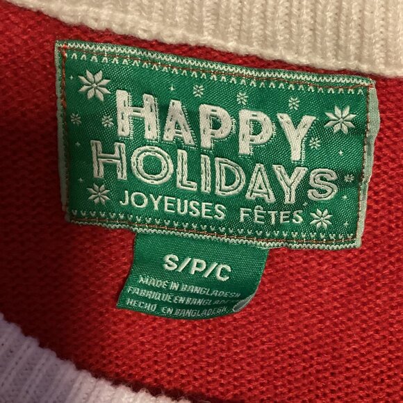 Happy Holidays Joyeuse's Ugly Festive Red Sweater Snowman Christmas Tree Size SP - Picture 7 of 10
